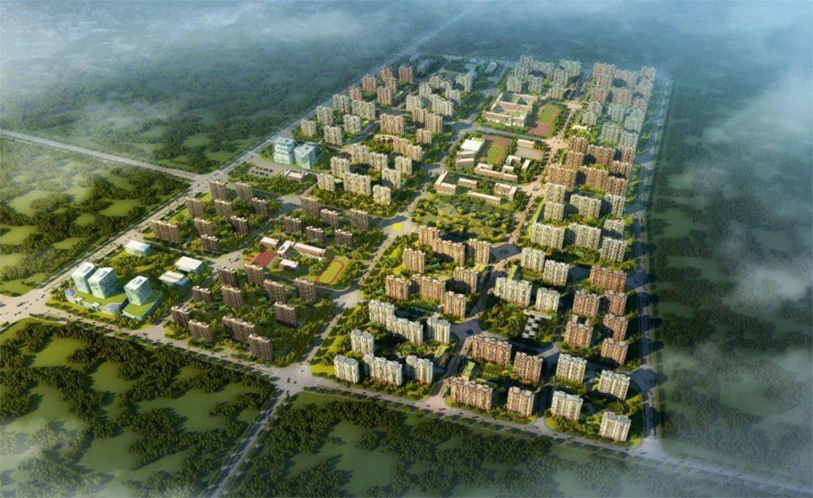 大兴区国际机场噪声区安置房项目鸟瞰设计图
